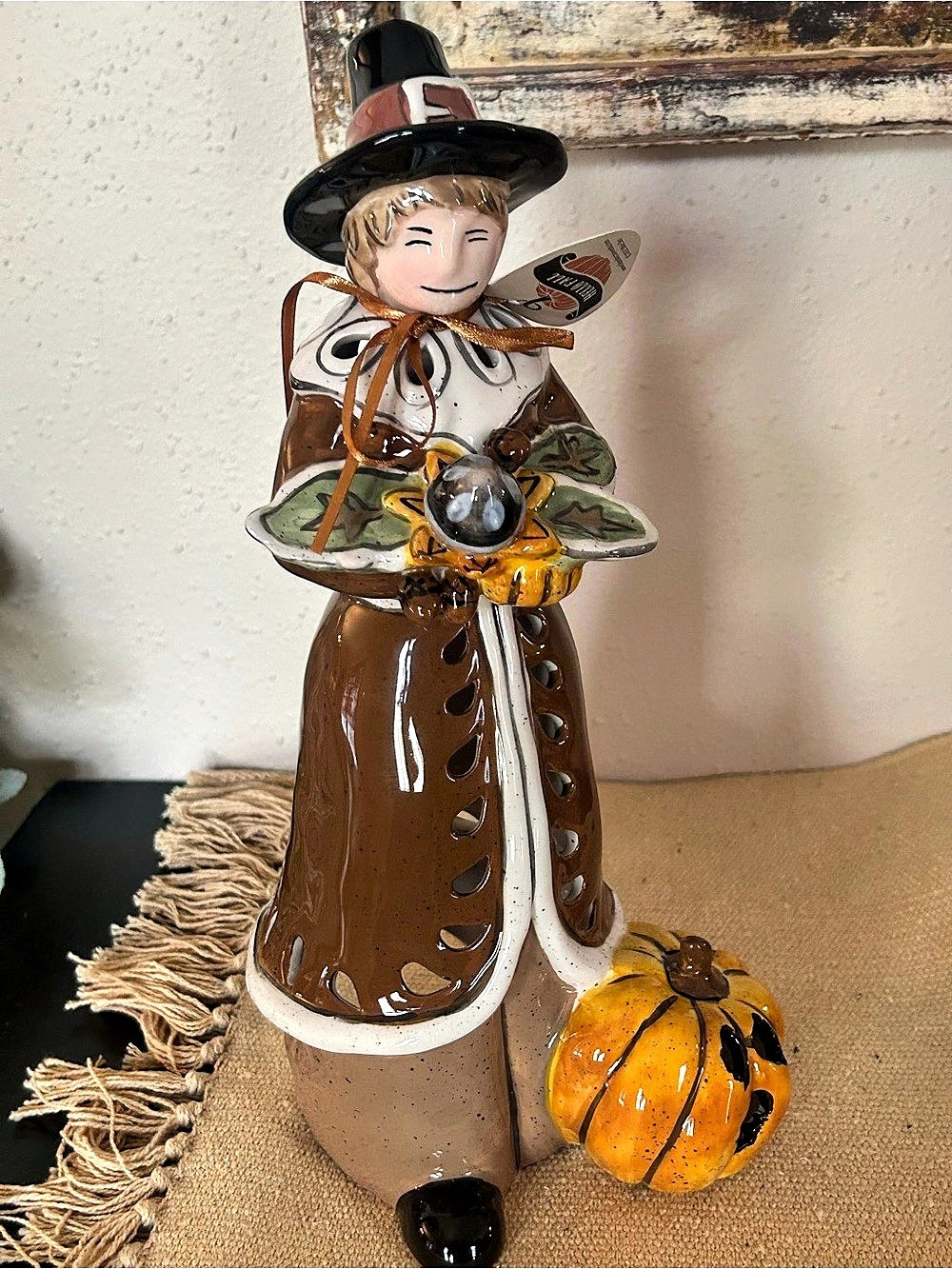 Blue Sky Clayworks Hello Fall Ceramic Pilgrim